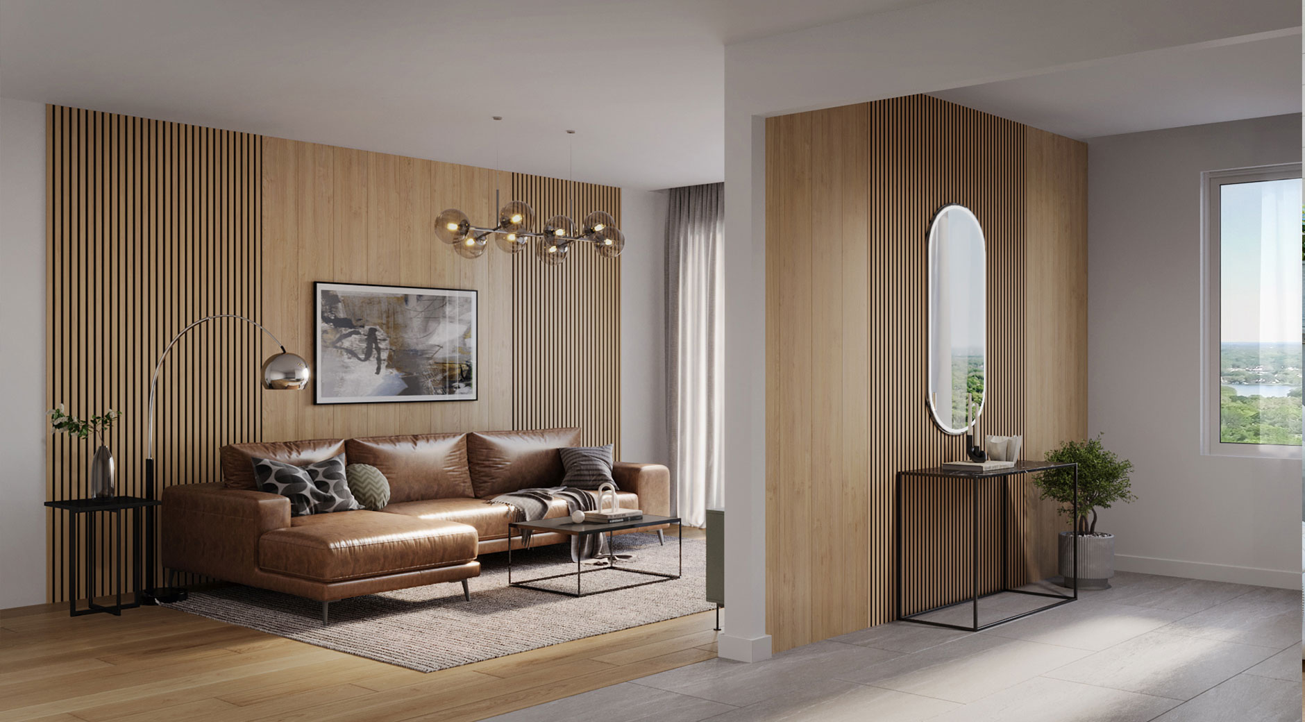UniqueDesign panelen in een woonkamer